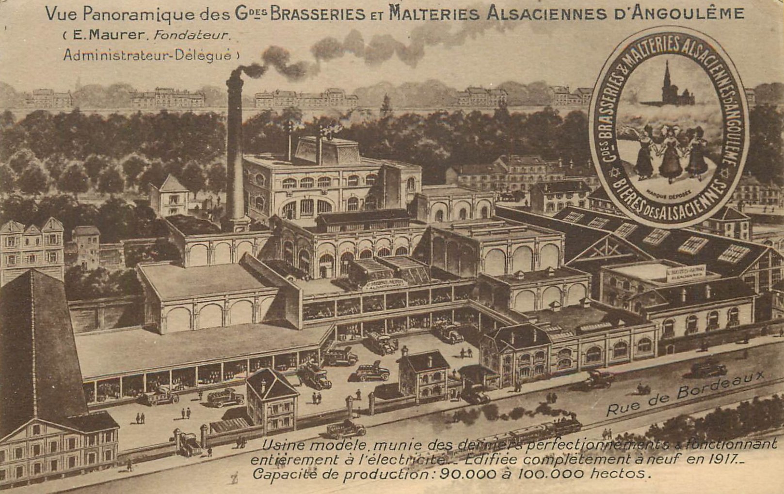 France Vignette Poster Stamp Angouleme Grandes Brasseries et Malteries Alsaciennes 